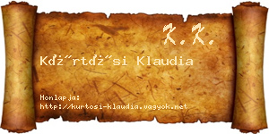 Kürtösi Klaudia névjegykártya