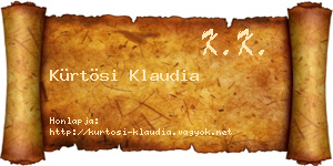 Kürtösi Klaudia névjegykártya
