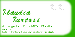 klaudia kurtosi business card